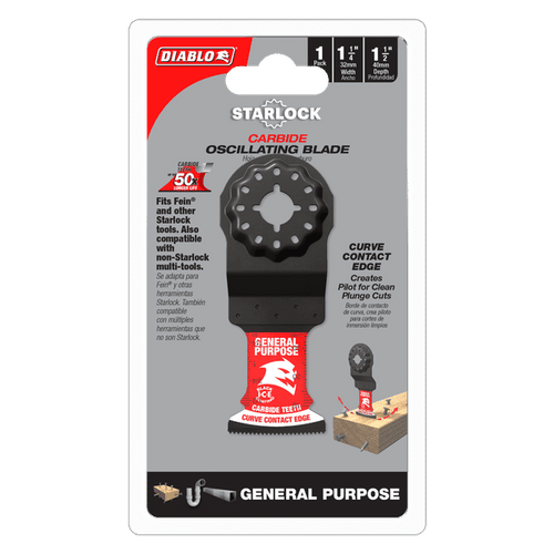 Diablo AMPED™ Demo Demon™ Starlock Carbide Teeth Oscillating Blade for General Purpose Cuts