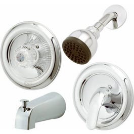 Tub & Shower Faucet + Showerhead, Pressure-Balancing, Acrylic Handle or Metal Lever