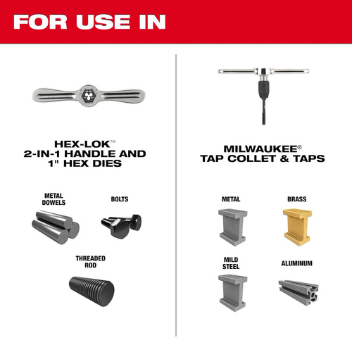 Milwaukee 15PC SAE Tap and Die Set with Hex-LOK™ 2-in-1 Handle