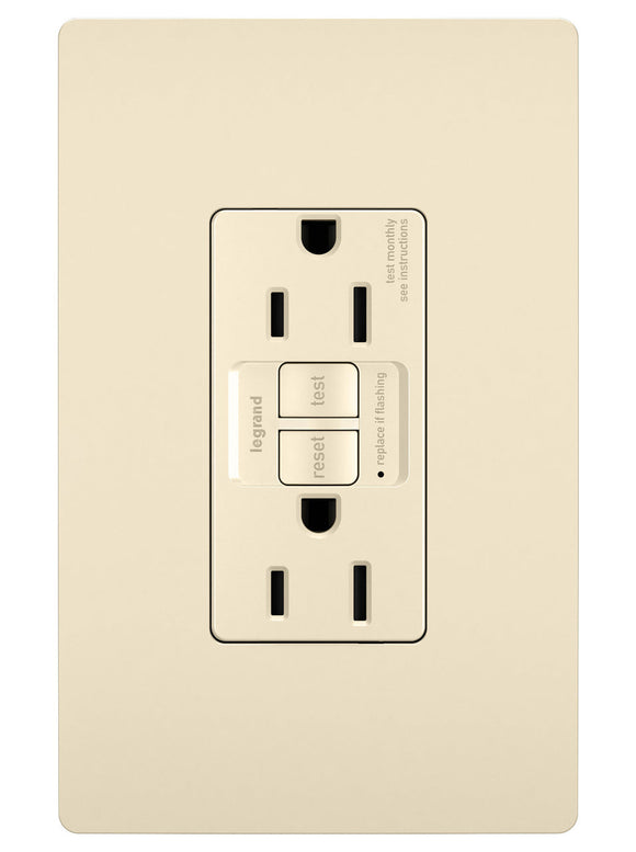 Pass & Seymour Tamper-Resistant Self-Test Duplex GFCI, Light Almond, 15A - 125 V 5-15R (15A 125V, Light Almond)