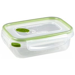 Ultra-Seal Food Container, Rectangle, Clear/Tangerine, 3.1-Cups