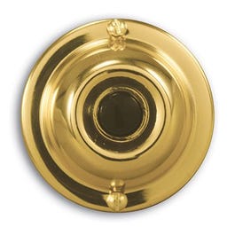 Wired Push Button, Round, Brass Finish