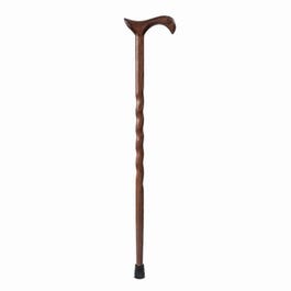 Twisted Oak Walking Cane, Derby Handle, 34-In.