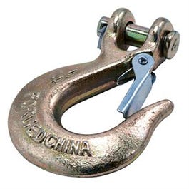 Clevis Hook With Latch, Forged Steel, 1/4-In.