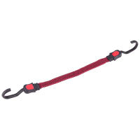 ProSource Bungee Stretch Cord, 17 mm Dia, 15 in L, Polypropylene, Red, Hook End (17mm x 14, Red)