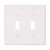 Eaton Cooper Wiring Toggle Wallplate, White 2 Gang