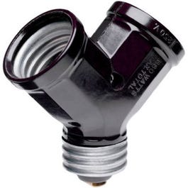 Single to Twin Lampholder Adapter, Black