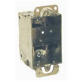 Switch Box, Gangable, Steel With Plastic Ears, BX Clamps, 3 x 2-In.