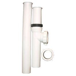 Disposal Connector Kit, White Plastic, 1.5-In.