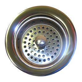 Extra Heavy Duty Kitchen Sink Strainer, Chrome Plated Brass