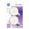 2-Pk. 25-Watt White Incandescent Globe Lamps