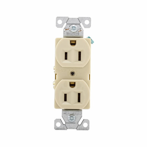 Eaton Cooper Wiring Commercial Specification Grade Duplex Receptacle 15A, 125V Ivory