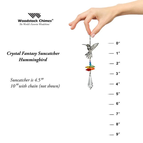 Woodstock Chimes Crystal Fantasy Suncatcher - Hummingbird