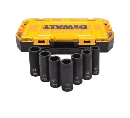 Dewalt 7 Piece Full Metric 1/2 Deep Impact Socket Set in Toughbox