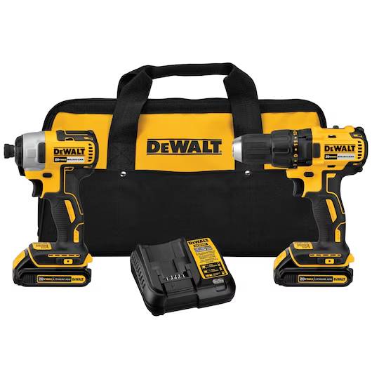 Dewalt 20V MAX* Compact Drill/Driver and Impact Driver Combo Kit