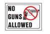 Hy-Ko English No Guns Allowed Sign Plastic