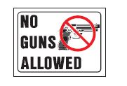 Hy-Ko English No Guns Allowed Sign Plastic