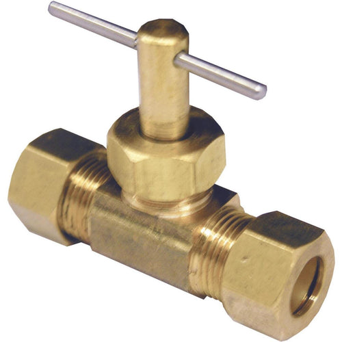 Lasco 3/8 In. C x 3/8 In. C Brass Straight Needle Valve