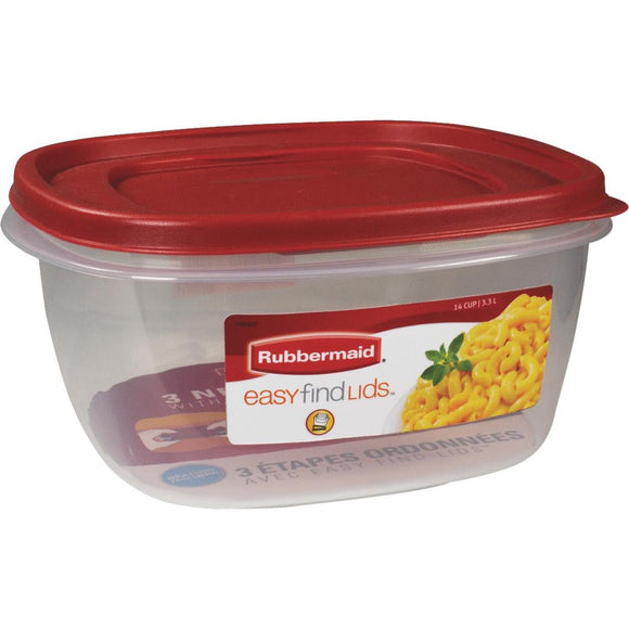 Rubbermaid Easy Find Lids 14 C. Clear Square Food Storage Container