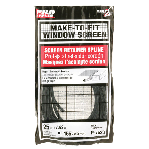 Prime-Line Screen Retainer Vinyl Spline .155 Round 25' per roll