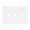 Eaton Cooper Wiring Toggle Wallplate, White 3 Gang