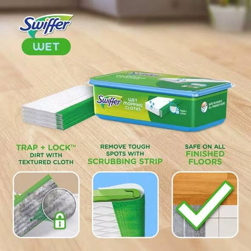 Swiffer® Sweeper™ Heavy Duty Multi-Surface Wet Cloth Refills for Floor Mopping and Cleaning, Gain scent