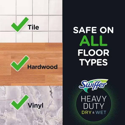 Swiffer® Sweeper™ Heavy Duty Multi-Surface Wet Cloth Refills for Floor Mopping and Cleaning, Gain scent