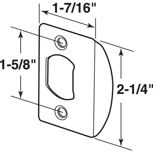 Prime-Line E 2456 Latch Strike Plate Finish Single Pack