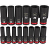 14PC SHOCKWAVE™ Impact Duty™ 1/2 Drive Metric Deep 6 Point Socket Set