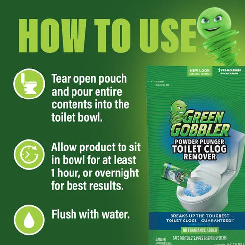 Green Gobbler Powder Plunger Toilet Clog Remover (16.5 oz)