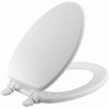 Bemis Elongated White Molded Wood Toilet Seat (White)