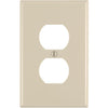 Leviton Mid-Way 1-Gang Thermoplastic Nylon Outlet Wall Plate, Ivory