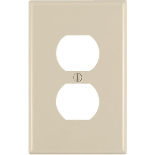 Leviton Mid-Way 1-Gang Thermoplastic Nylon Outlet Wall Plate, Ivory
