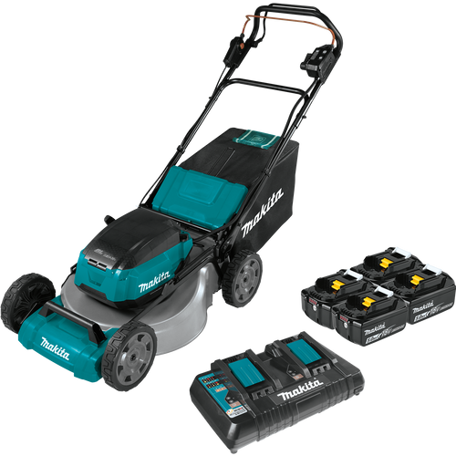 Makita 36V (18V X2) LXT® Brushless 21 Self‑Propelled Commercial Lawn Mower Kit with 4 Batteries (5.0Ah)