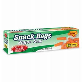 Snack Bags, Zipper Seal, 6.5 x 3.25-In., 50-Ct.