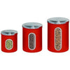 Storage Canisters, Red Metal, 3-Pk.