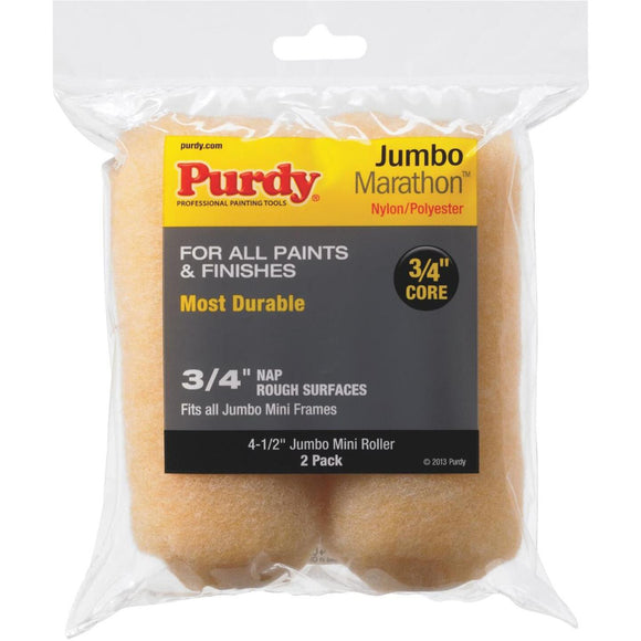 Purdy Jumbo Marathon 4-1/2 In. x 3/4 In. Mini Knit Fabric Roller Cover (2-Pack)