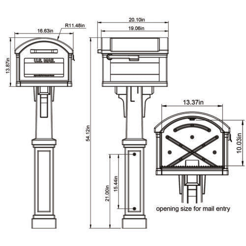 Gibraltar Mailboxes Grand Haven Mailbox & Post Kit – Black
