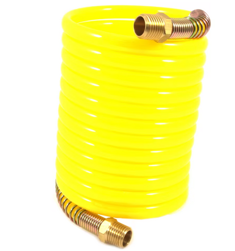 Forney Recoil Air Hose, Yellow, 1/4 in x 12ft