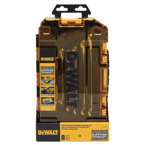 DeWalt 8 Piece Full Polish Ratcheting Combination Metric Wrench Set