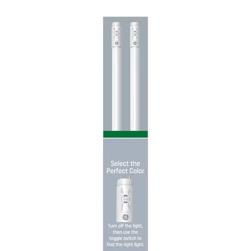 GE Color Select LED 25 Watt Replacement, T8 LED Tube Bulbs (2 Pack)