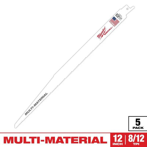Milwaukee 12  8/12 TPI SAWZALL® Blade for Multi-Material (5 PK)