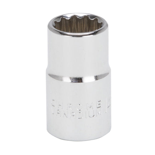 Vulcan Drive Standard Socket Metric 1/2 Drive 12-Point Chrome Vanadium Steel Chrome