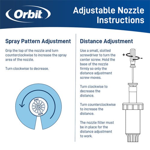 Orbit 2-inch Professional Pressure-Regulating Pop-Up Spray Head Sprinkler with 12-foot Adjustable Nozzle