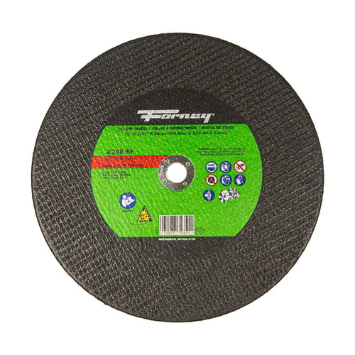 Forney Cutting Wheel, Metal, Type 1, 12 in x 5/32 in x 20 mm