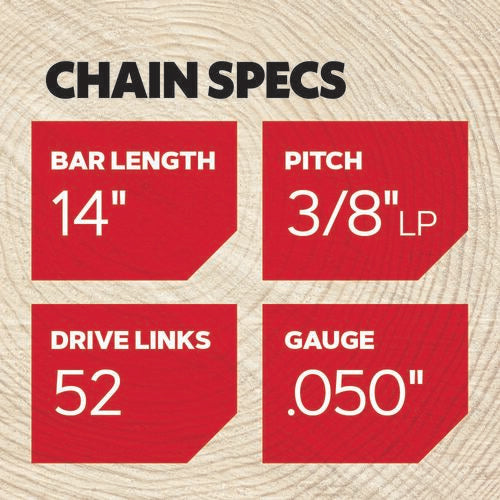 Oregon S52T AdvanceCut 2-Pack Saw Chain for 14 in. Bar - 52 Drive Links - fits Echo, Craftsman, Poulan, Homelite, Makita Husqvarna and more