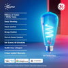 GE Cync ST19 Smart LED Light Bulb, Color Changing WiFi Light, Works With Alexa and Google Home, Edison Style Light Bulb