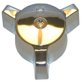Eljer Faucet Handle, Hot, Large, Broach H, Metal, Chrome