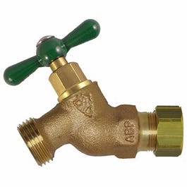 No-Kink Straight Hose Bibb, Lead-Free, 1/2-In. Compression x 3/4-In. Hose Thread