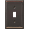 Amerelle Chelsea 1-Gang Stamped Steel Toggle Switch Wall Plate, Aged Bronze